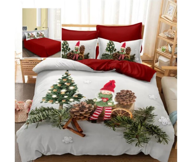 Lenjerie pat finet 3d 6 piese craciun f-xmas76 Lenjerie pat finet 3d 6 piese craciun f-xmas76